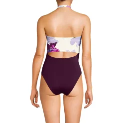 Women's Tugless Halter Monokini High Leg One Piece Swimsuit