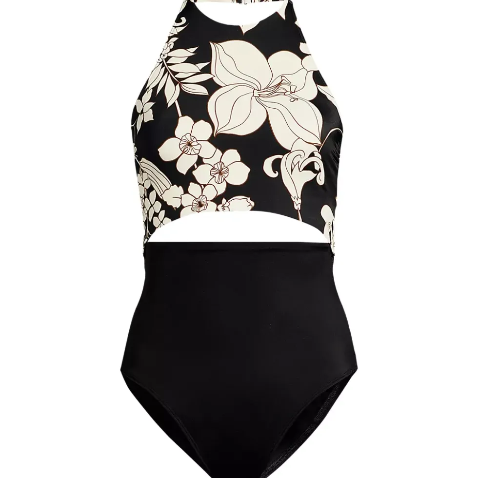 Women's Tugless Halter Monokini High Leg One Piece Swimsuit