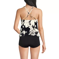 Women's Tugless High Neck Strappy Back Tankini Top