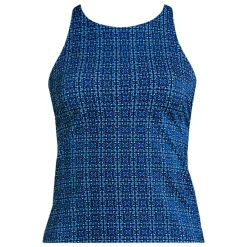 Women's Tugless High Neck Strappy Back Tankini Top