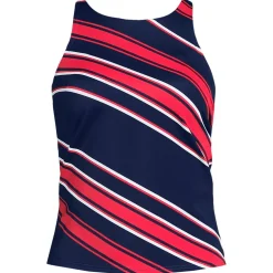 Women's Tugless High Neck Strappy Back Tankini Top