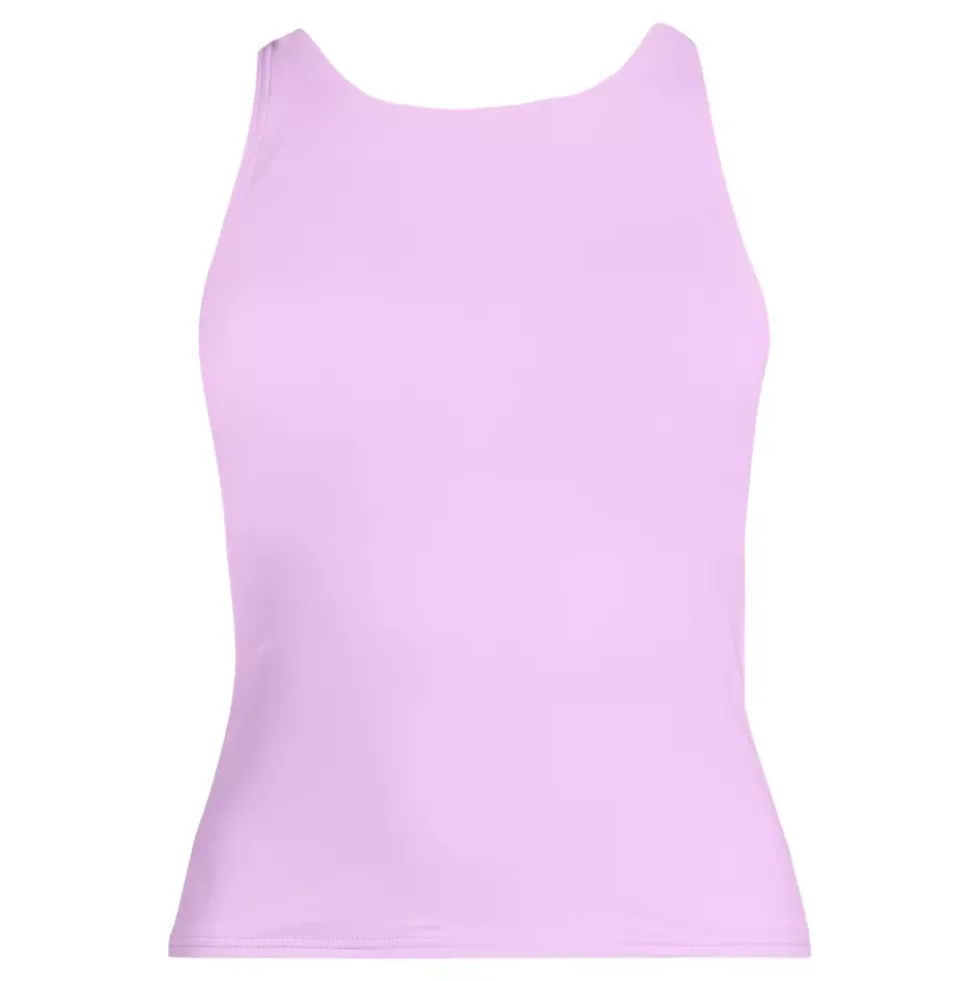 Women's Tugless High Neck Strappy Back Tankini Top