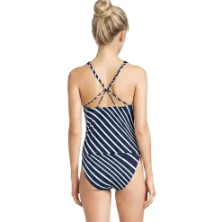 Women's Tugless High Neck Strappy Back Tankini Top