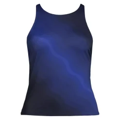 Women's Tugless High Neck Strappy Back Tankini Top
