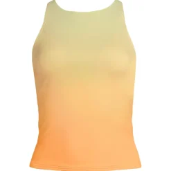 Women's Tugless High Neck Strappy Back Tankini Swimsuit Top