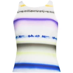 Women's Tugless High Neck Strappy Back Tankini Swimsuit Top