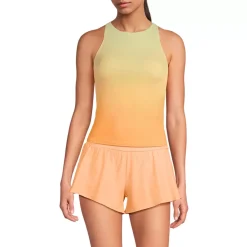 Women's Tugless High Neck Strappy Back Tankini Swimsuit Top