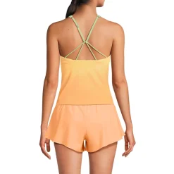 Women's Tugless High Neck Strappy Back Tankini Swimsuit Top
