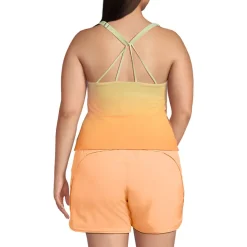 Women's Tugless High Neck Strappy Back Tankini Swimsuit Top