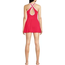 Women's Tugless High Neck Swim Dress Swimsuit