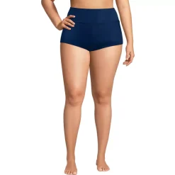 Women's Tugless High Waisted Swim Boy Shorts