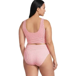 Women's Tugless Midkini Top and High Waisted Bottom Swimsuit Set