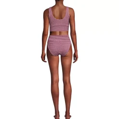 Women's Tugless Midkini Top and High Waisted Bottom Swimsuit Set