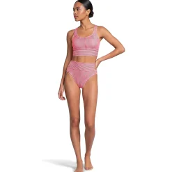 Women's Tugless Midkini Top and High Waisted Bottom Swimsuit Set