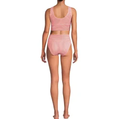 Women's Tugless Midkini Top and High Waisted Bottom Swimsuit Set