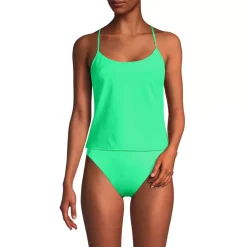 Women's Tugless QuickDry Adjustable Strappy Back Tankini Top