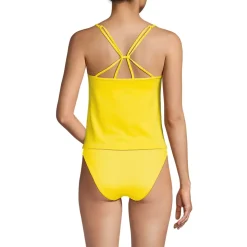 Women's Tugless QuickDry Adjustable Strappy Back Tankini Top