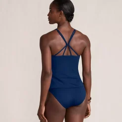Women's Tugless QuickDry Adjustable Strappy Back Tankini Top