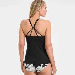 Women's Tugless QuickDry Adjustable Strappy Back Tankini Top