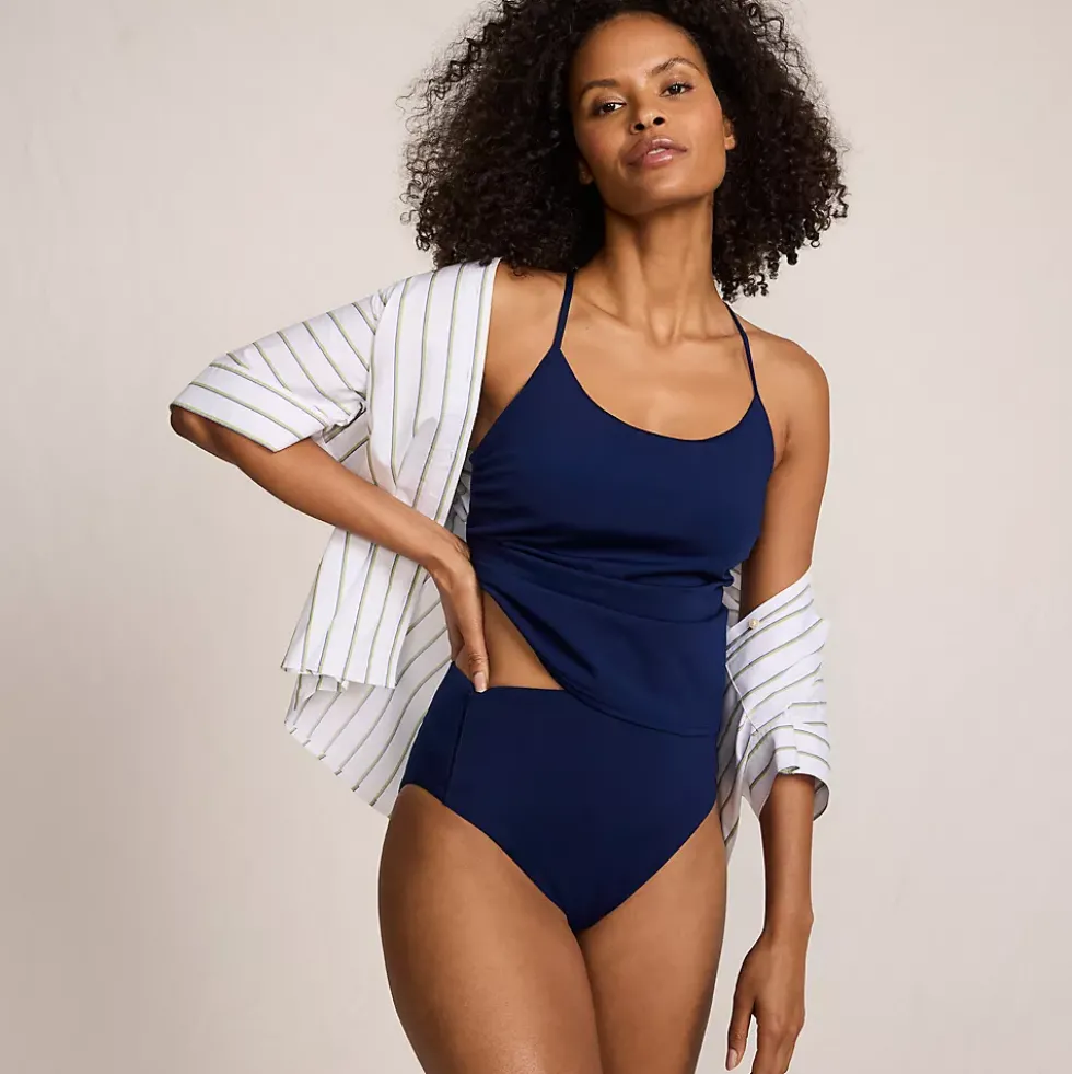 Women's Tugless QuickDry High Waisted High Leg Bikini Bottoms