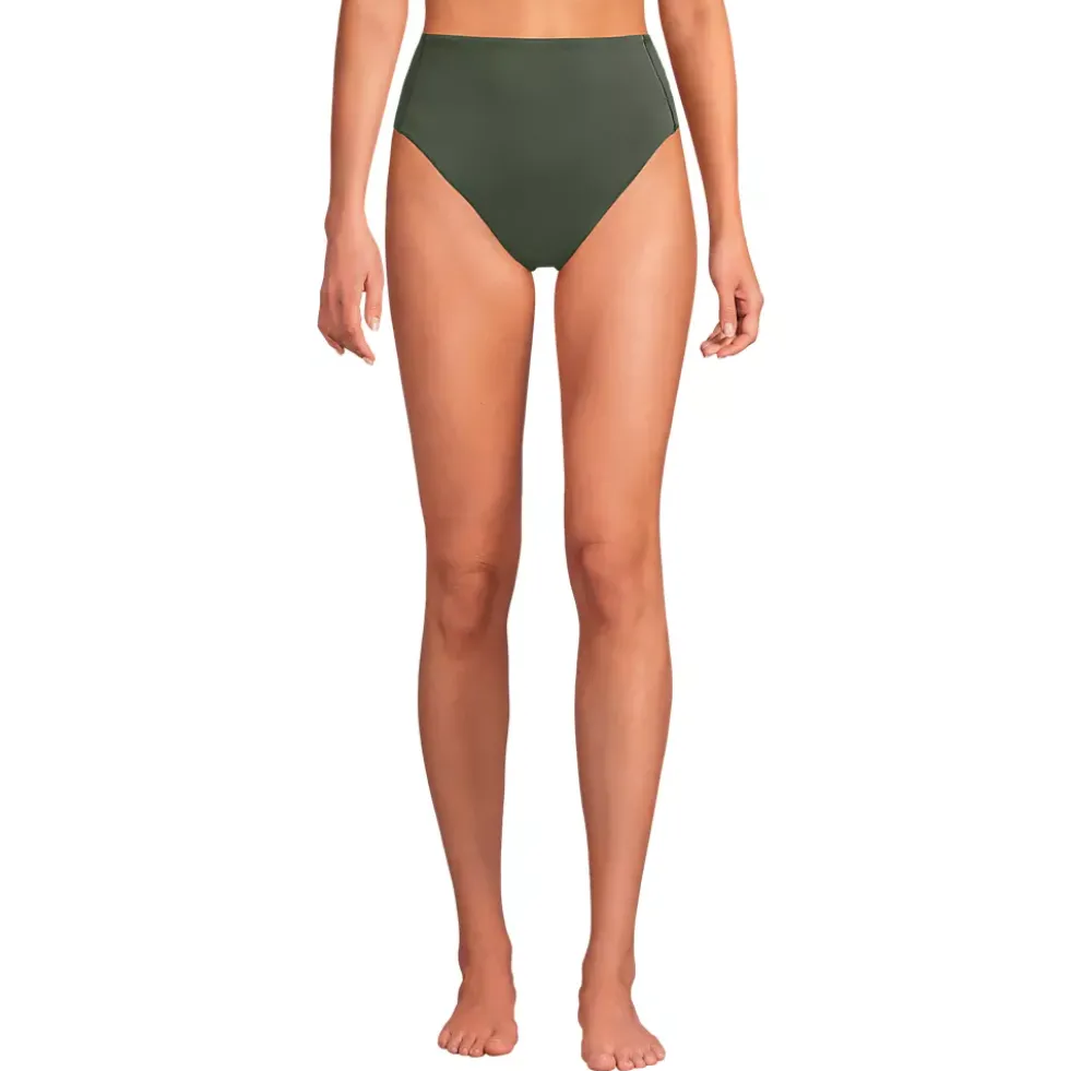 Women's Tugless QuickDry High Waisted High Leg Bikini Bottoms