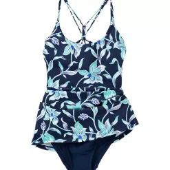 Womens Tugless QuickDry Strappy Back Mini Swim Dress