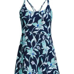 Womens Tugless QuickDry Strappy Back Mini Swim Dress