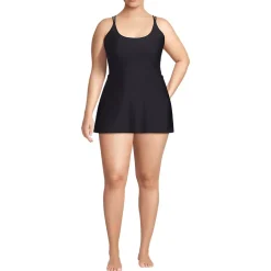 Womens Tugless QuickDry Strappy Back Mini Swim Dress