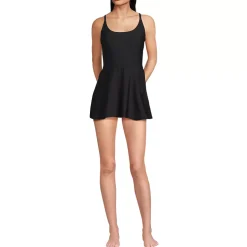 Womens Tugless QuickDry Strappy Back Mini Swim Dress