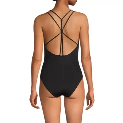 Women's Tugless QuickDry Strappy Back High Leg One Piece