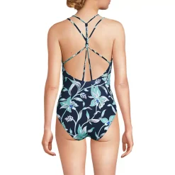 Women's Tugless QuickDry Strappy Back High Leg One Piece