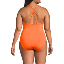 Women's Tugless QuickDry Strappy Back High Leg One Piece