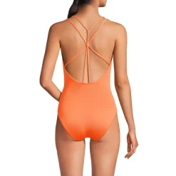 Women's Tugless QuickDry Strappy Back High Leg One Piece