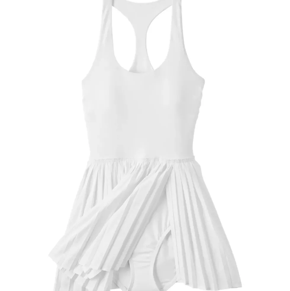 Women's Tugless Racerback Pleated Swim Dress