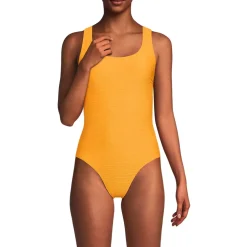 Women's Tugless Ribbed X-Back One Piece Swimsuit