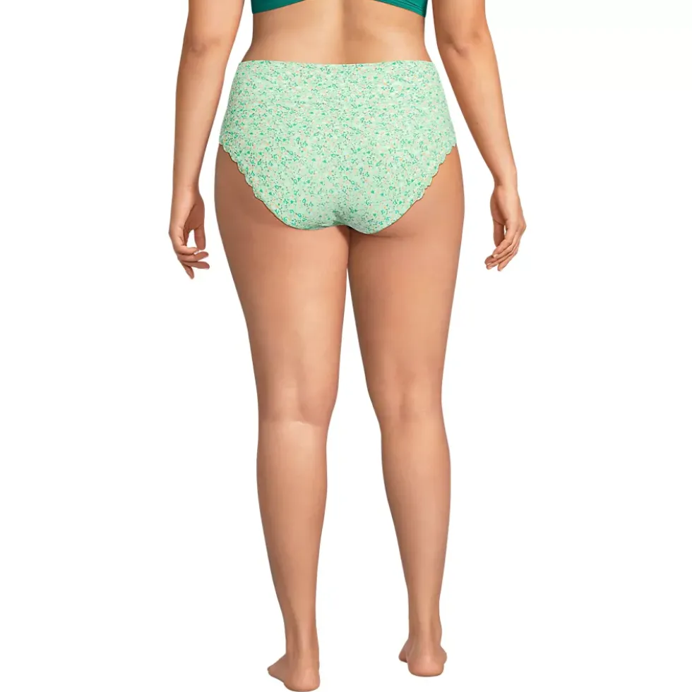 Women's Tugless Scallop High Waisted Bikini Bottoms