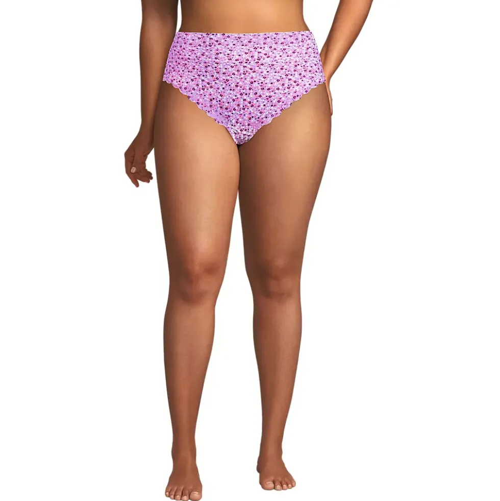 Women's Tugless Scallop High Waisted Bikini Bottoms