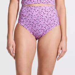 Women's Tugless Scallop High Waisted Bikini Bottoms