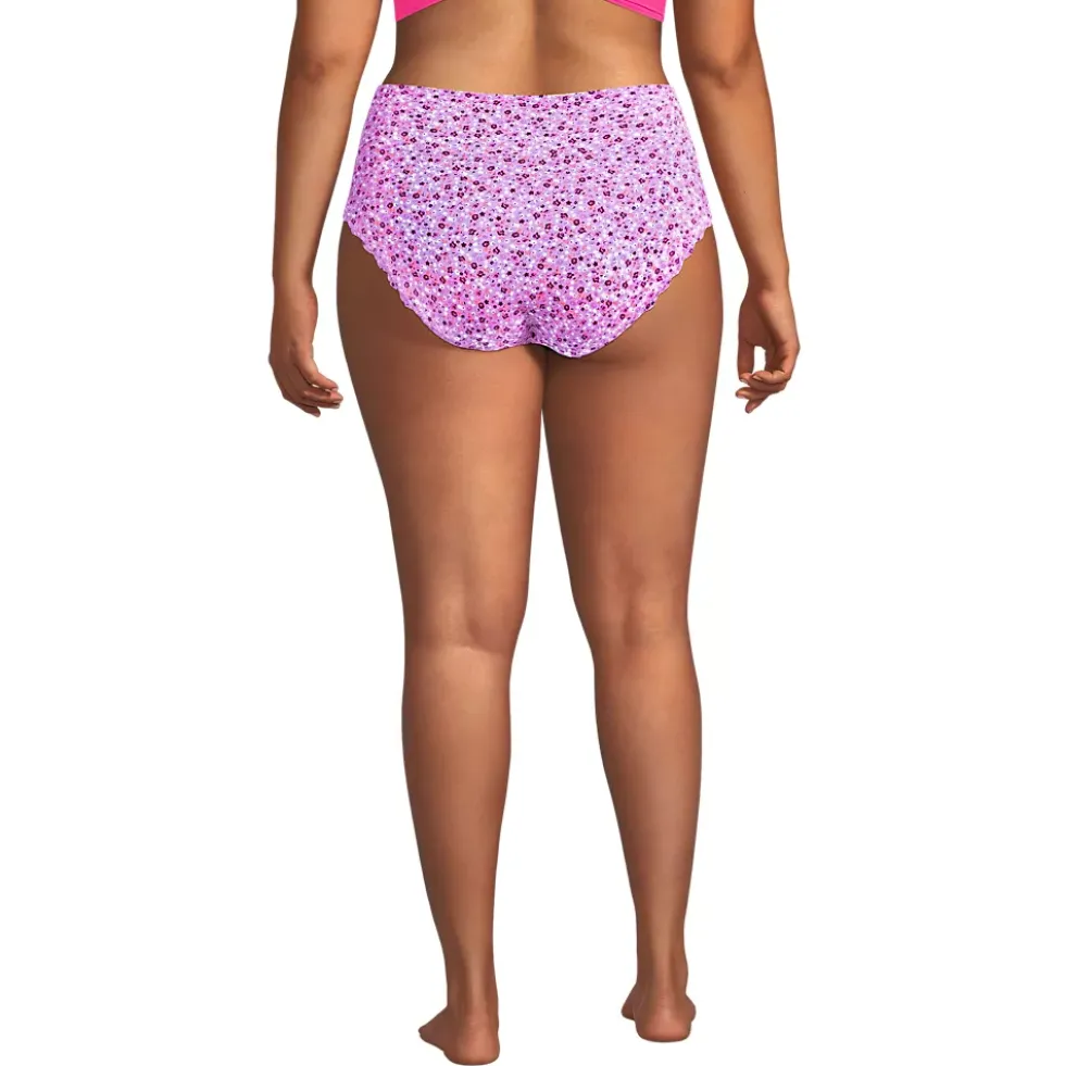 Women's Tugless Scallop High Waisted Bikini Bottoms