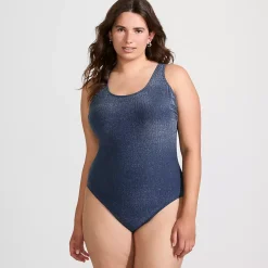 Women's Tugless Shine X-Back One Piece Swimsuit