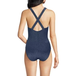 Women's Tugless Shine X-Back One Piece Swimsuit