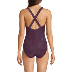 Women's Tugless Shine X-Back One Piece Swimsuit
