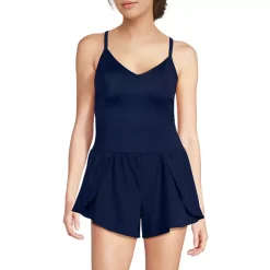 Women's Tugless Strappy X-Back Romper Swimsuit