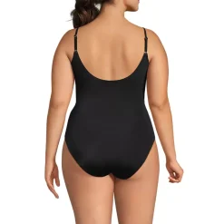 Women's Tugless Thin Strap One Piece Swimsuit