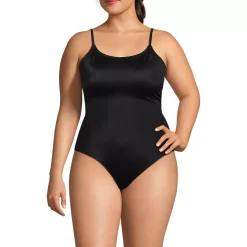 Women's Tugless Thin Strap One Piece Swimsuit
