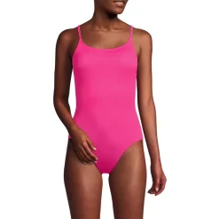 Women's Tugless Thin Strap One Piece Swimsuit