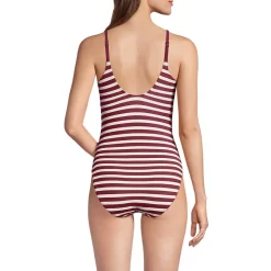Women's Tugless Thin Strap One Piece Swimsuit