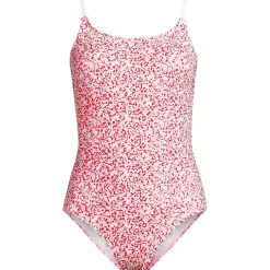 Women's Tugless Thin Strap One Piece Swimsuit