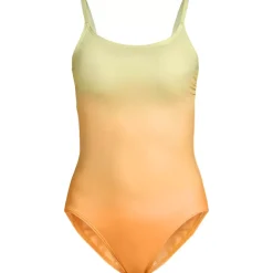 Women's Tugless Thin Strap One Piece Swimsuit