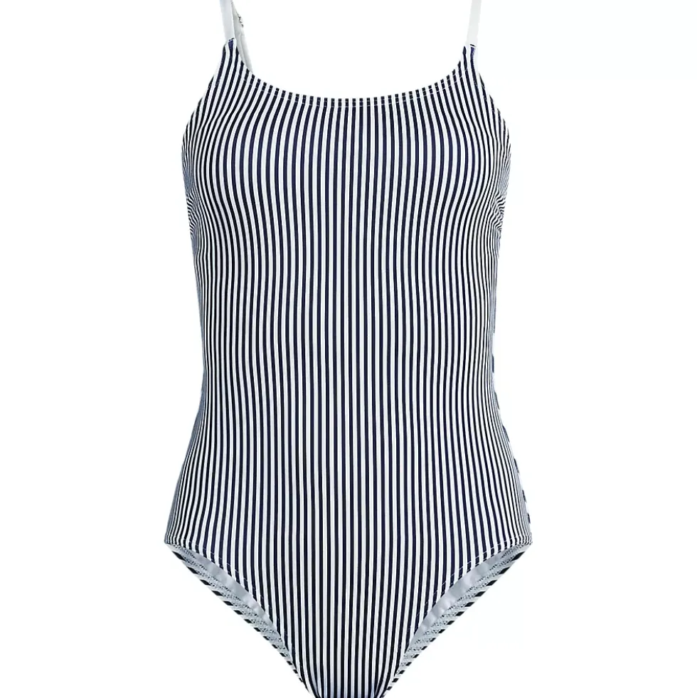 Women's Tugless Thin Strap One Piece Swimsuit
